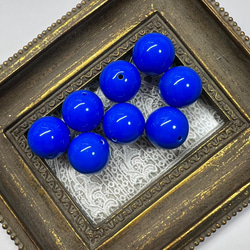 【20mm  8個 ブルー】カラフルアクリルビーズ  原色系 ラウンド 球体 貫通 単色 1枚目の画像