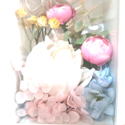 再販❣ペットのお供え写真たて♡薔薇　紫陽花　アーティフィシャルフラワー　贈答品　かわいい　プチギフト　おしゃれ　 3枚目の画像