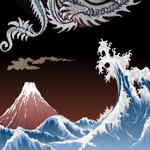 銀龍／日本画 龍 辰 竜 鳳凰 和柄 日本 北斎 iPhone Android