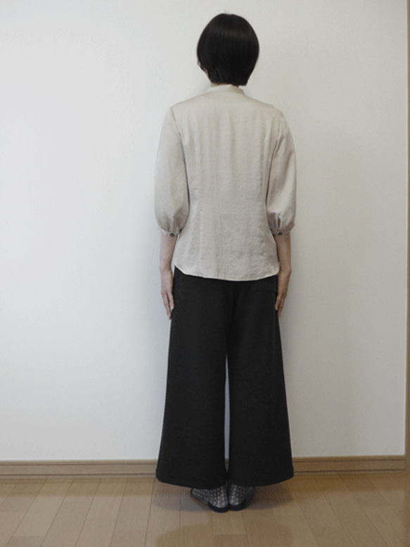 ガウチョパンツ　ブリスター　チャコールグレー　受注生産 5枚目の画像