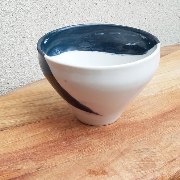 B級品特価★椀「ひと筆」美濃磁器　古代呉須【濃】+白マット　おうちごはん 煮物 丼物 セットでお得に！ 14枚目の画像