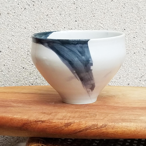 B級品特価★椀「ひと筆」美濃磁器　古代呉須【濃】+白マット　おうちごはん 煮物 丼物 セットでお得に！ 8枚目の画像