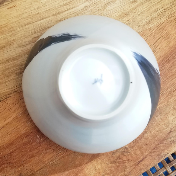 B級品特価★椀「ひと筆」美濃磁器　古代呉須【濃】+白マット　おうちごはん 煮物 丼物 セットでお得に！ 6枚目の画像