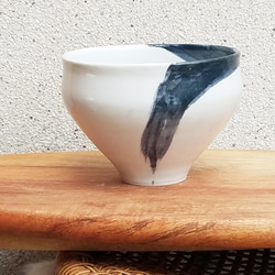 B級品特価★椀「ひと筆」美濃磁器　古代呉須【濃】+白マット　おうちごはん 煮物 丼物 セットでお得に！ 7枚目の画像