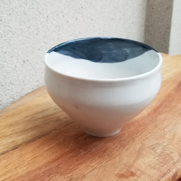 B級品特価★椀「ひと筆」美濃磁器　古代呉須【濃】+白マット　おうちごはん 煮物 丼物 セットでお得に！ 9枚目の画像