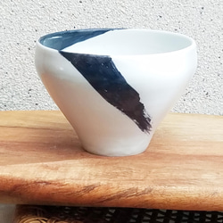 B級品特価★椀「ひと筆」美濃磁器　古代呉須【濃】+白マット　おうちごはん 煮物 丼物 セットでお得に！ 3枚目の画像
