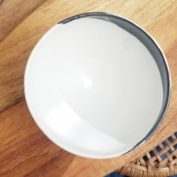B級品特価★椀「ひと筆」美濃磁器　古代呉須【濃】+白マット　おうちごはん 煮物 丼物 セットでお得に！ 5枚目の画像