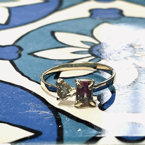 10月の誕生石】8×6mm「バイカラートルマリン」リング 指輪
