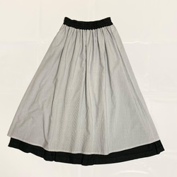 ◆受注製作◆セミフレアギャザースカート/ブラック/裏地付き（コットン100%） 18枚目の画像