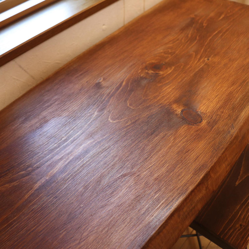 w1840一枚板ヒノキ カウンターテーブル cafe カフェ店舗什器 什器備品