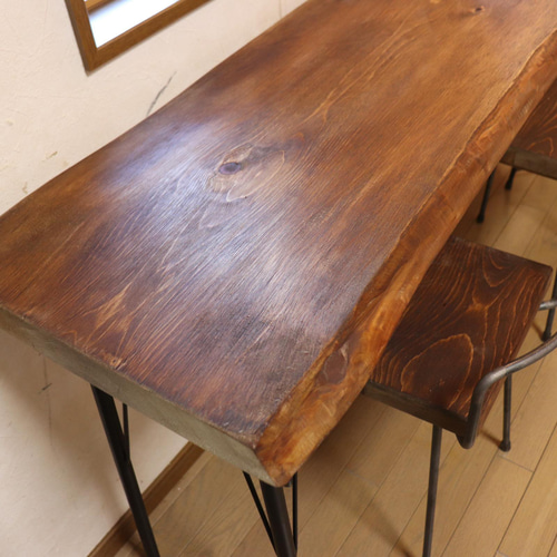 w1840一枚板ヒノキ カウンターテーブル cafe カフェ店舗什器 什器備品