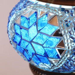 Turkish Mosaic lamp[Desk type]SMALL-Ice Blue *Free shipping 第4張的照片