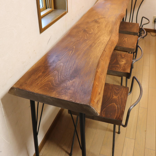 1枚板　ヒノキ　カウンターテーブル 売りきれました。 w2010ヒノキ 一枚板 ヒノキ カウンターテーブル