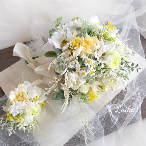 作品例ウェディング♡リースブーケクラッチブーケ♡リストブーケ花冠オーダー承ります ♡受注対応♡クラッチブーケオーダー承ります。リースブーケ