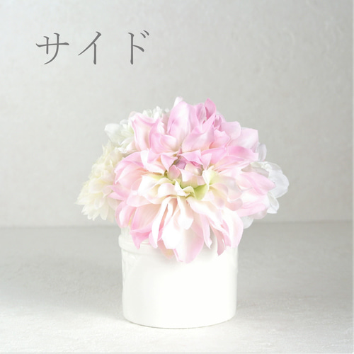 ふんわり優しい 小さくて可愛い ピンクダリアのモダン アーティ