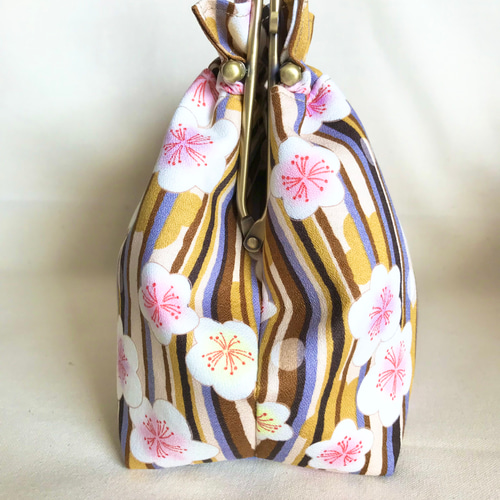 ベンリー口金バッグとコンパクトな親子がま口財布のセット＊きいろ