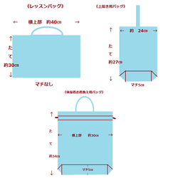 入園入学6点セット☆レッスンバッグ☆上履き用バッグ☆体操着用巾着☆お弁当用巾着☆コップ用巾着☆ポーチ 9枚目の画像