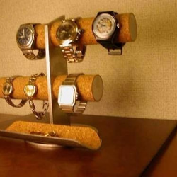 腕時計スタンド　ウォッチスタンド　腕時計スタンド 手作り　腕時計スタンド 自作　　6本掛け腕時計スタンド ロングトレイ 1枚目の画像