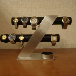 腕時計スタンド　ウォッチスタンド　腕時計スタンド 手作り　腕時計スタンド 　ブラック6～8本掛けデザイン腕時計スタンド 1枚目の画像