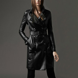 アルチザン　最高峰　羊革部分使い　ステンカラーコート　ベルト付き　総裏地　黒 アルチザン 最高峰 羊革部分使い ステンカラーコート ベルト付き 総