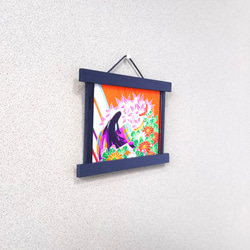 壁掛け　和風 かべ飾り　古布・紫式部　NO.3 2枚目の画像