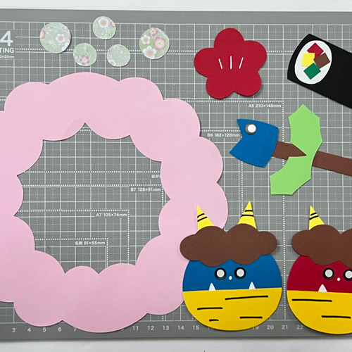 壁面製作 壁面 節分 2月装飾 飾り 製作キット リース 壁面 装飾 保育園