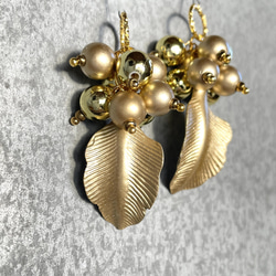 2pcs★antique taste leaf charm・gold（ゴールドリーフチャーム） 2枚目の画像