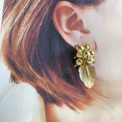 2pcs★antique taste leaf charm・gold（ゴールドリーフチャーム） 3枚目の画像