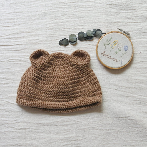 くま耳のどんぐり帽子【baby & kids】耳の形 version 帽子(ベビー