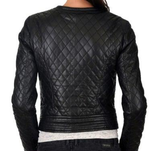 【美品】エンメティ　レザーキルティングジャケット　羊革 Schott N.Y.C ショット / ラムレザー 中綿入りオニオン