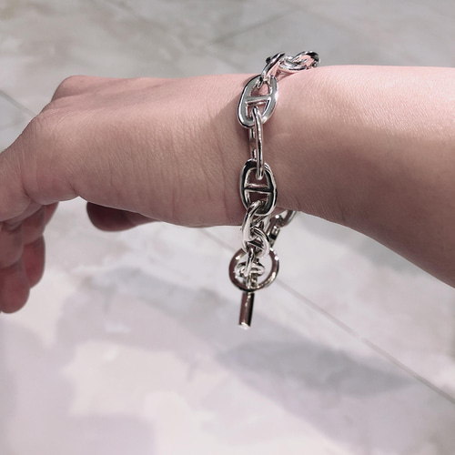 MMサイズアンカーチェーン22cm☆シェーヌダンクル16コマ☆シルバー925  