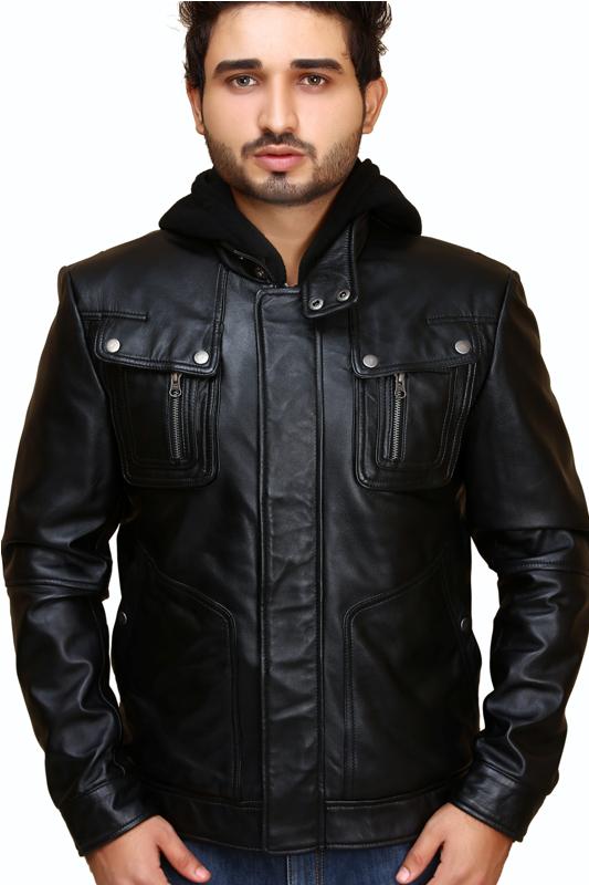 羊革ライダーパーカー ジャケット Sheep Leather Rider Hooded Jacket 15,533円
