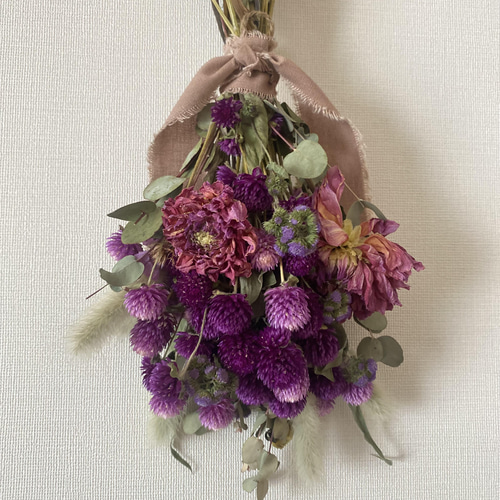 ドライフラワースワッグ 千日紅 スワッグ 六花 りっか 通販