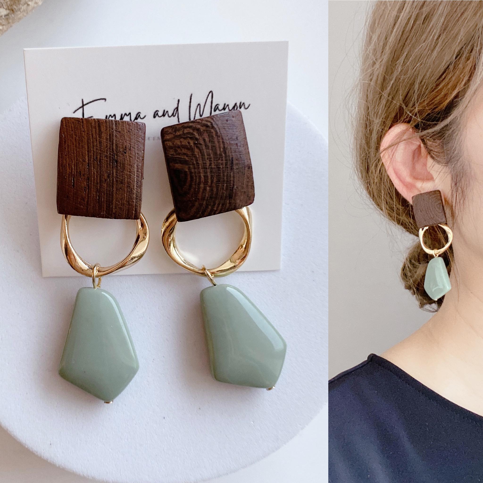 グリーンストーンフープイヤリング Tiffany