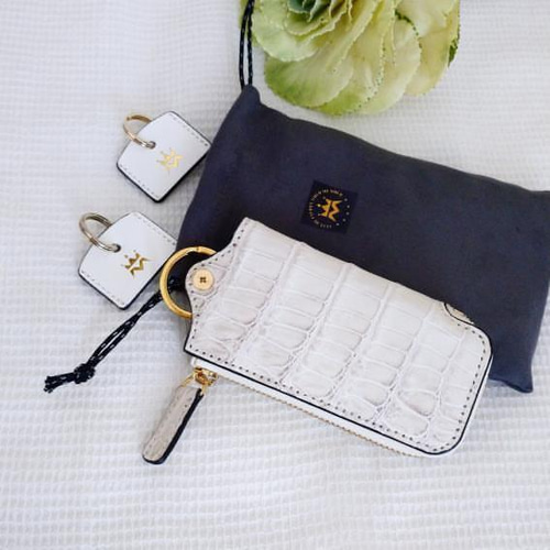 リアルクロコダイルスマートキーケース｜鍵カバー2個付｜L字型｜長持ち