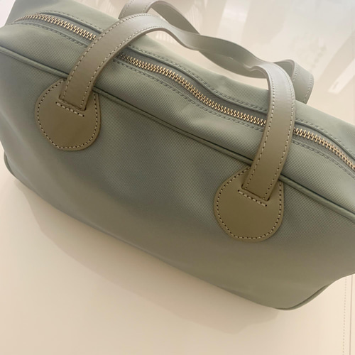 緑新 ボストン型ショルダーバッグ(M) ハンドメイド 緑新 ボストン型
