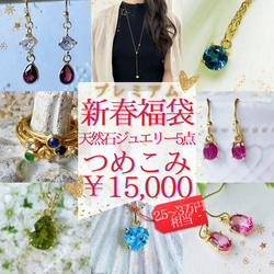 ラスト1点！【新春福袋】お得な天然石ジュエリーつめこみ5点