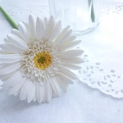 《定做》❁乳白色粘土花非洲菊2件套、室內花、花瓶❁ 第10張的照片