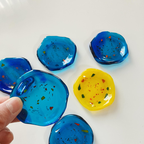 ガラスフュージング＿豆皿（水色） 7枚目の画像