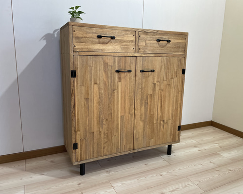 サイズ、デザインオーダー可！●２扉４段キャビネット●無垢シャビーブラウン受注製作 送料がかなり安くなりました！サイズ、デザインオーダー可！○2