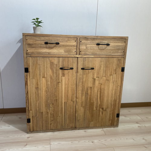 サイズ、デザインオーダー可！６パタパタ扉キャビネットウォルナット天然木●受注製作 サイズ、デザインオーダー可！6パタパタ扉キャビネットウォルナット