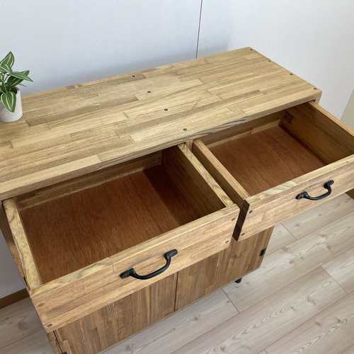 サイズ、デザインオーダー可！６パタパタ扉キャビネットウォルナット天然木●受注製作 アスター 60 キャビネット WALNUT(W60×D44×H69cm)税込￥61,000