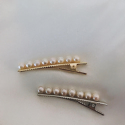 あこや真珠　ヘアクリップ　シンプルライン　和装♢まとめ髪♢ 3枚目の画像