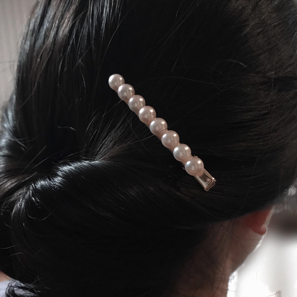 あこや真珠　ヘアクリップ　シンプルライン　和装♢まとめ髪♢ 5枚目の画像