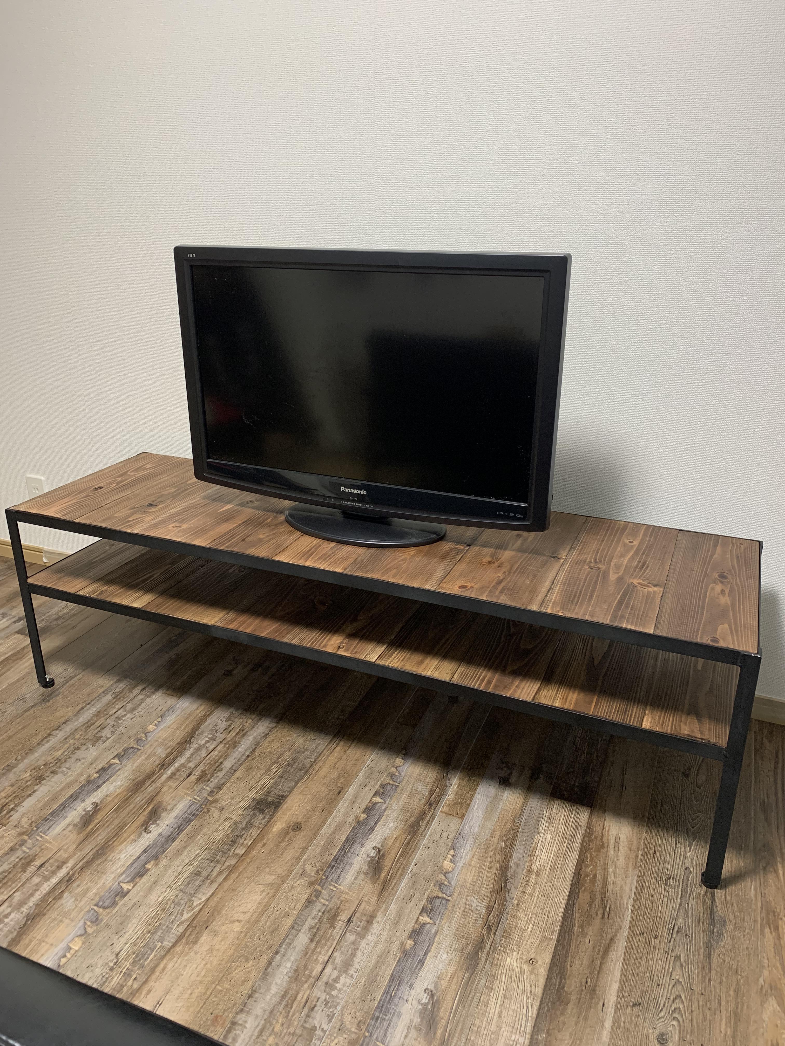 テレビ台 w1500 テレビボード シェルフ 2段 アイアン オーダー家具