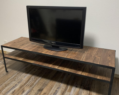 テレビ台 w1500 テレビボード シェルフ 2段 アイアン オーダー家具