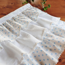 みはみはママ ブルー 素敵なバラ柄カフェカーテン バランスカーテン ブルー 素敵なバラ柄カフェカーテン バランスカーテン カーテン