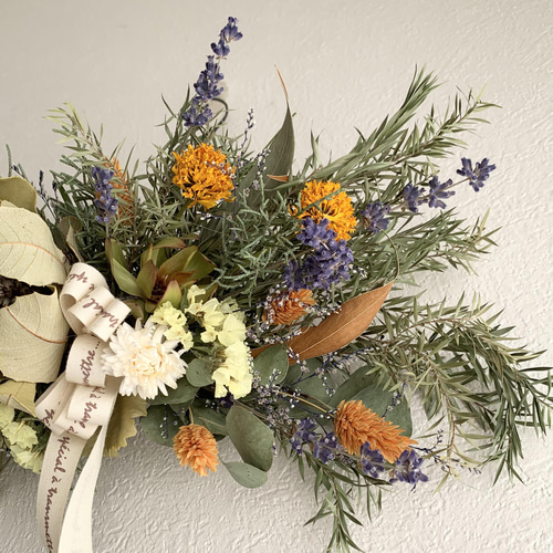 ドライフラワー✩.*˚横長スワッグ ドライフラワー はないろ工房blossom  