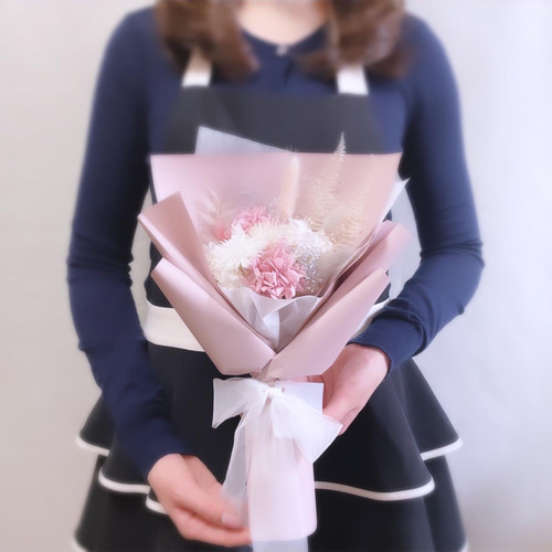 再販×2 ブラウン系 ラッピングブーケ ドライフラワーと