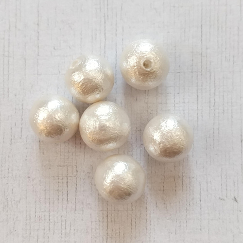 コットンパール国産 片穴 8mm（ホワイト）６個入り パール ROSE 通販